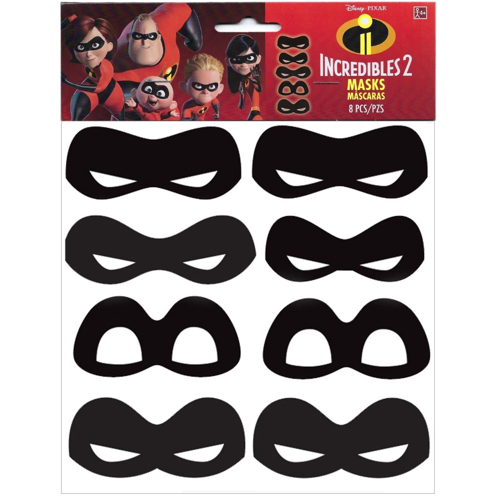 Incredibles 2 Party Masks (Pack of 8)