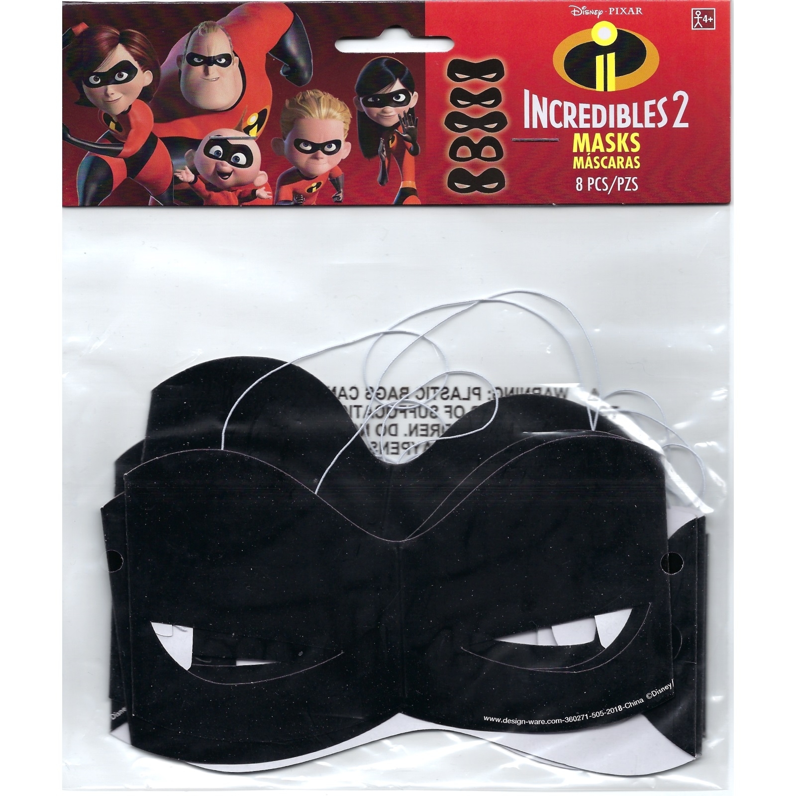 Incredibles 2 Party Masks (Pack of 8) Incredibles Boys and Girls