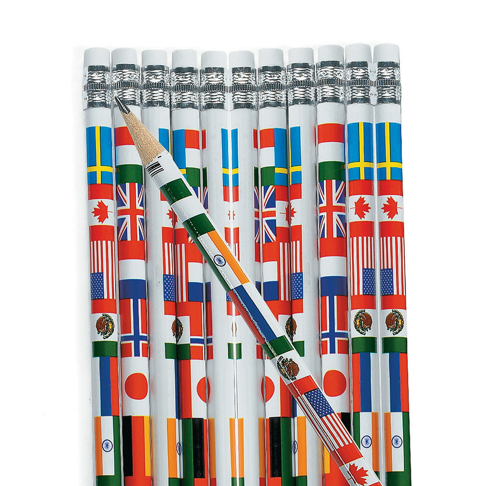 International Flags Pencils (Pack of 24)