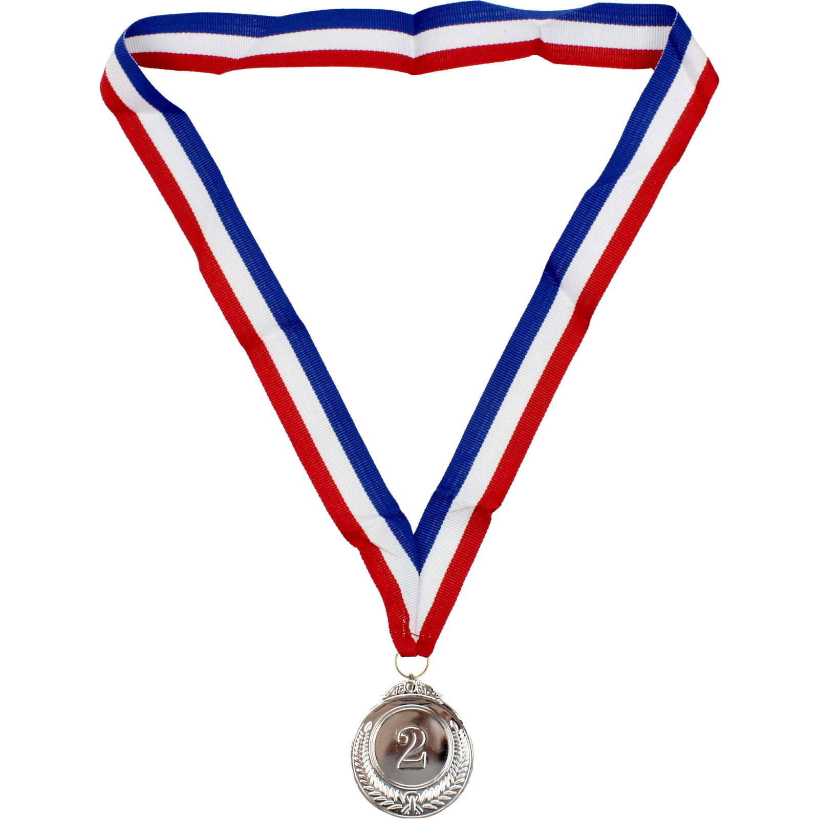 Metal Silver 2 Medal with Ribbon