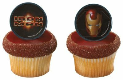Iron Man Cupcake Rings (Pack of 12)