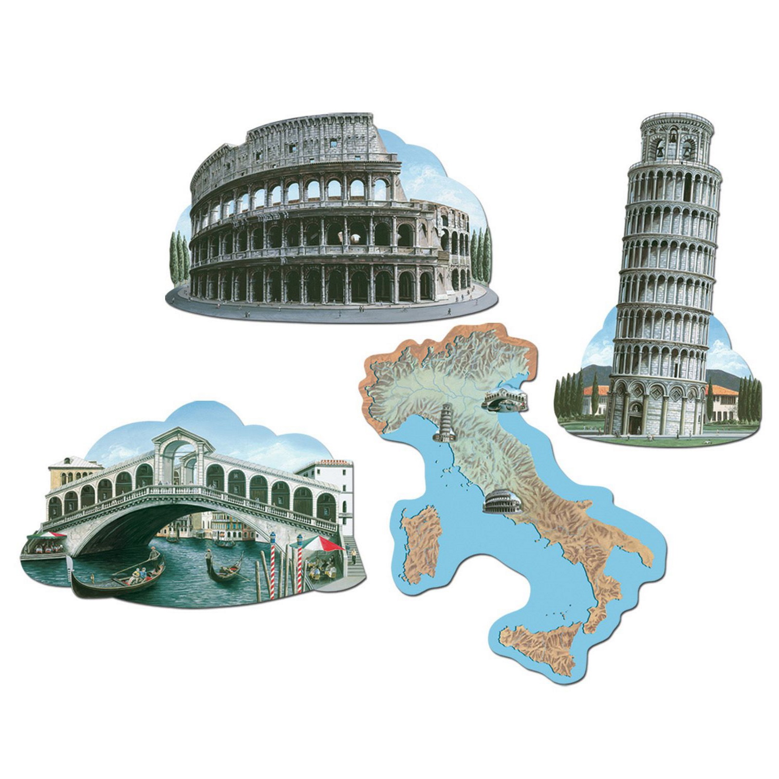 Italian Landmarks Cutout Decorations (Pack of 4)