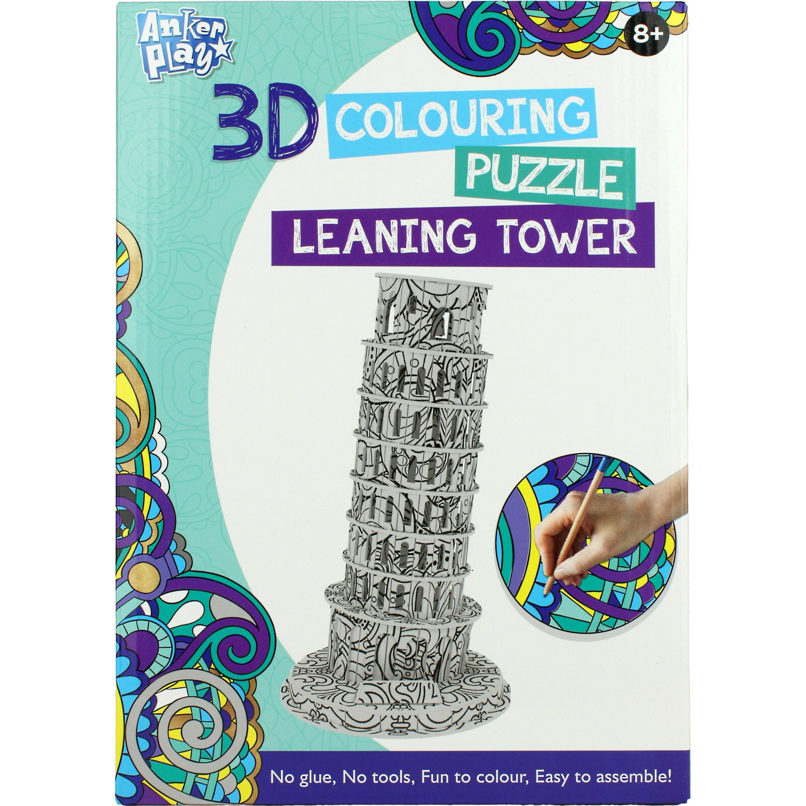 3D Colouring Puzzle Leaning Tower of Pisa