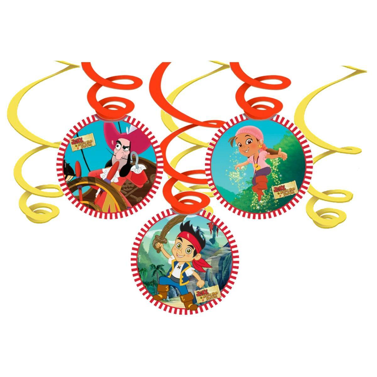 Jake and the Never Land Pirates Swirl Decorations (Pack of 6)