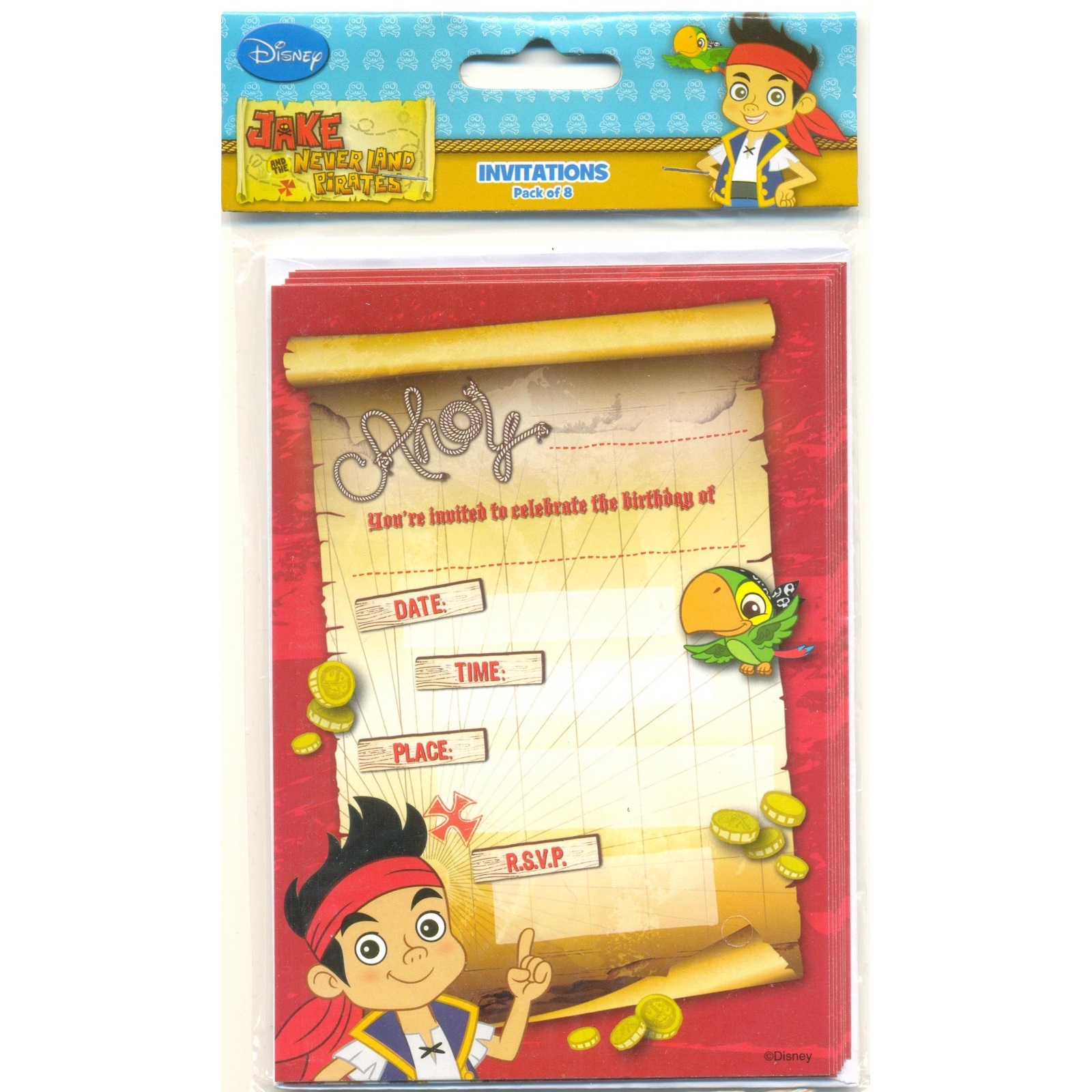 Jake and the Never Land Pirates Party Invitations (Pack of 8)