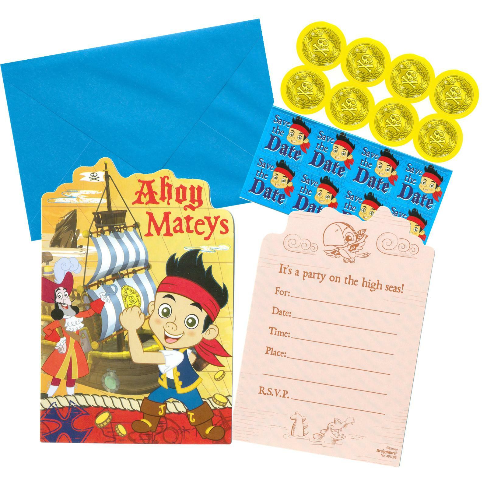 Jake and the Never Land Pirates Party Invitation Set (Pack of 8)