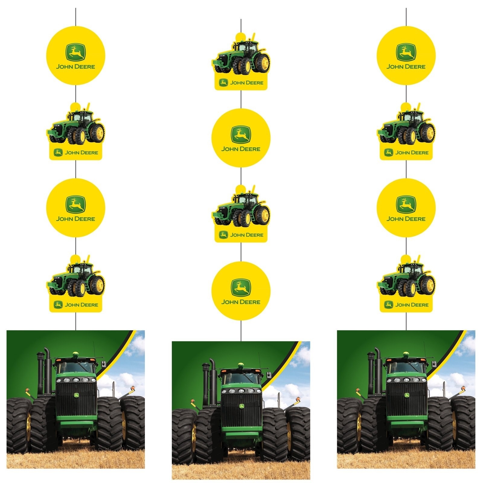 John Deere Hanging Decorations (Pack of 3)