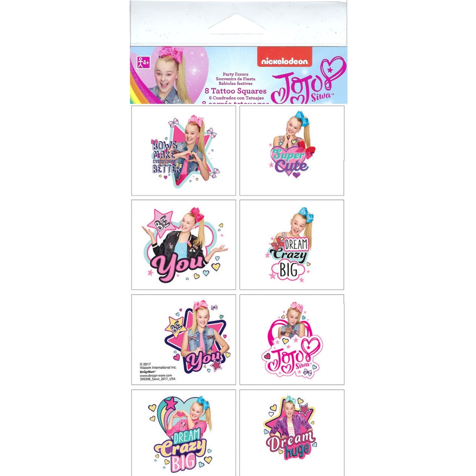 Jojo Siwa Tattoos (1 Sheet)