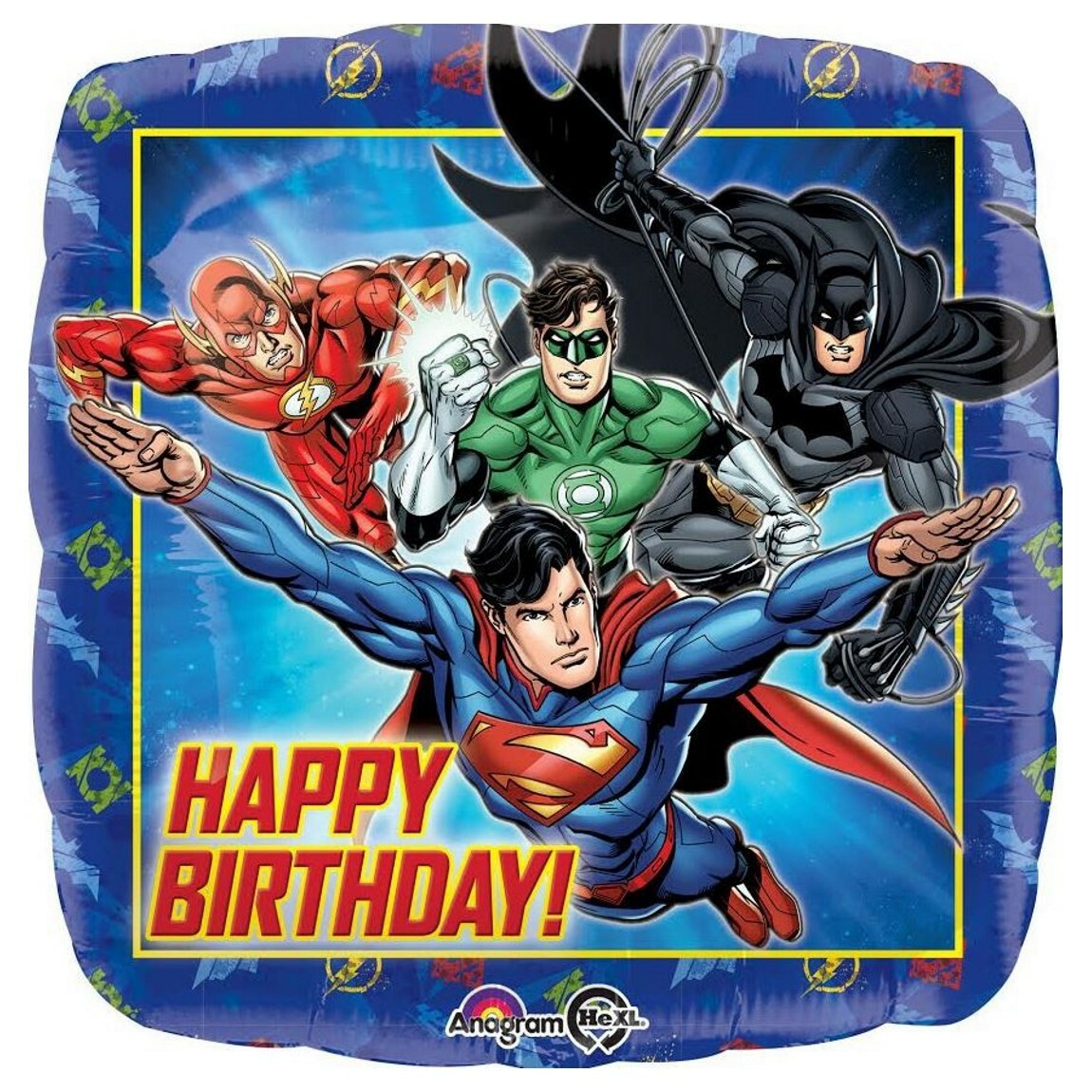 Justice League Happy Birthday Helium Foil Balloon