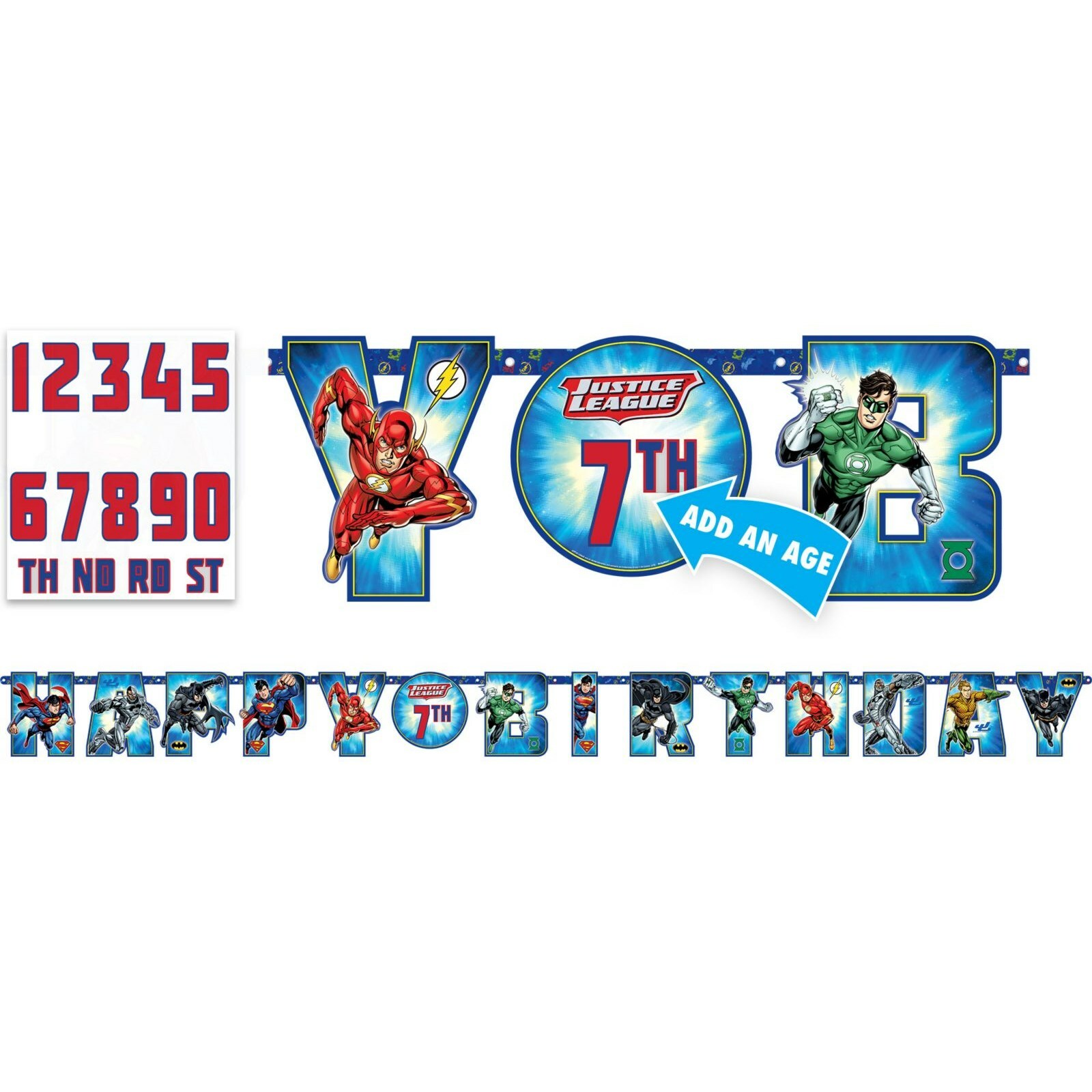 Justice League Add an Age Banner Kit