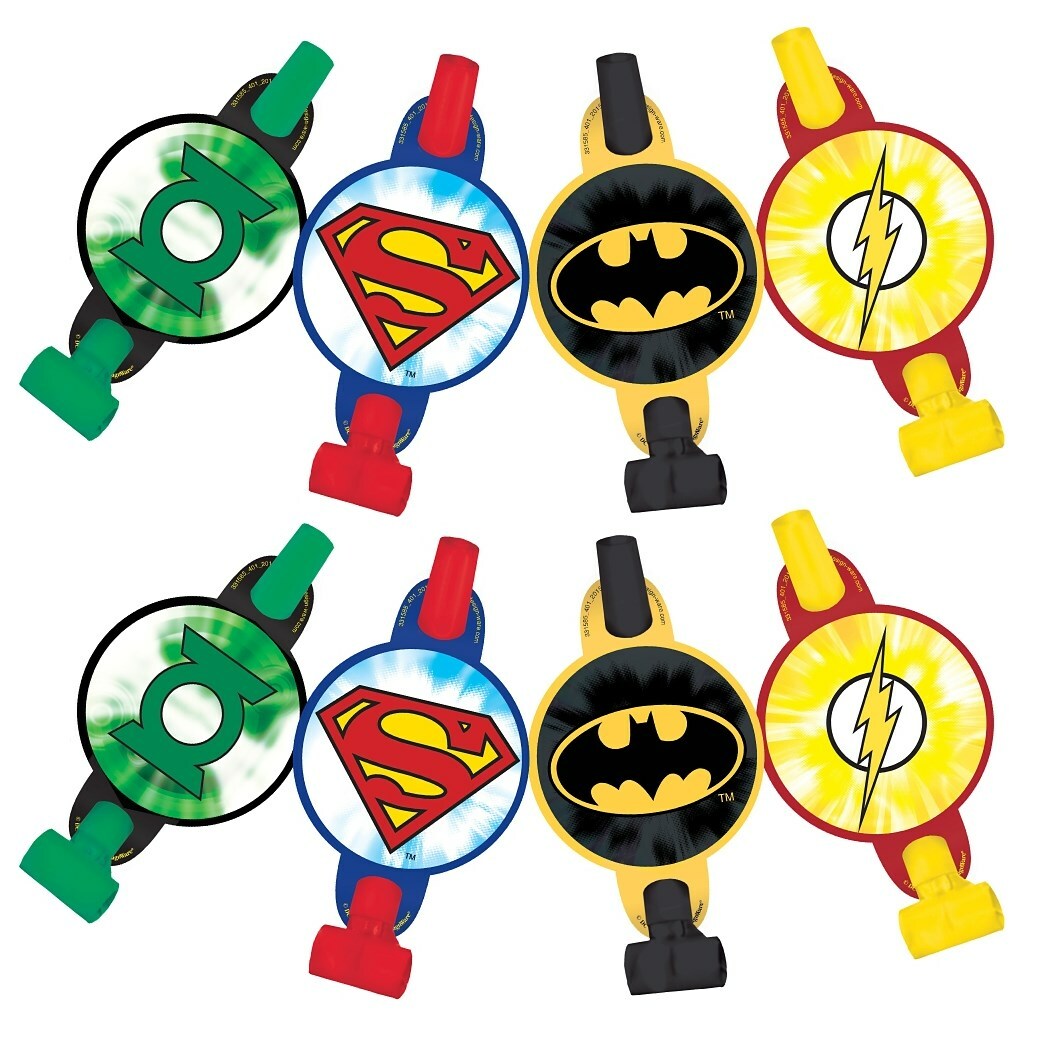 Justice League Party Blowers (Pack of 8)