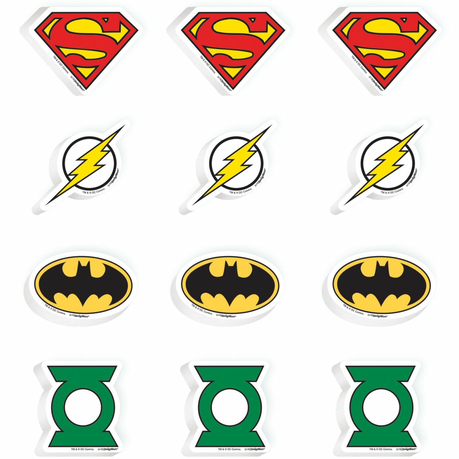Justice League Mini Erasers (Pack of 12)
