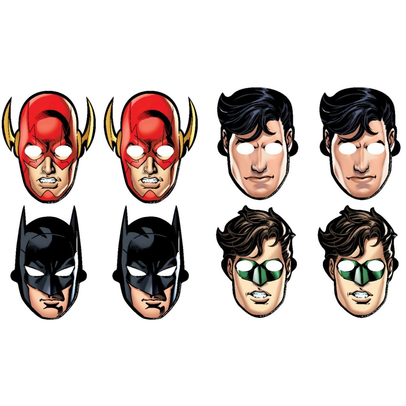 Justice League Party Masks (Pack of 8)