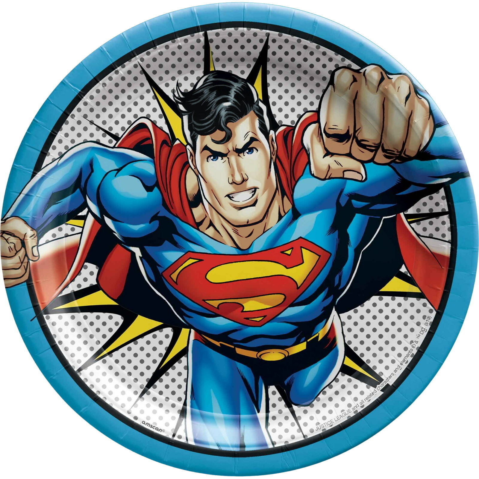 Superman Heroes Unite Large Paper Plates (Pack of 8)