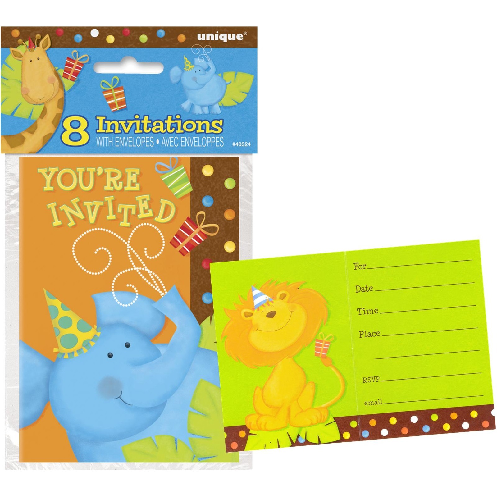 Jungle Party Invitations (Pack of 8)