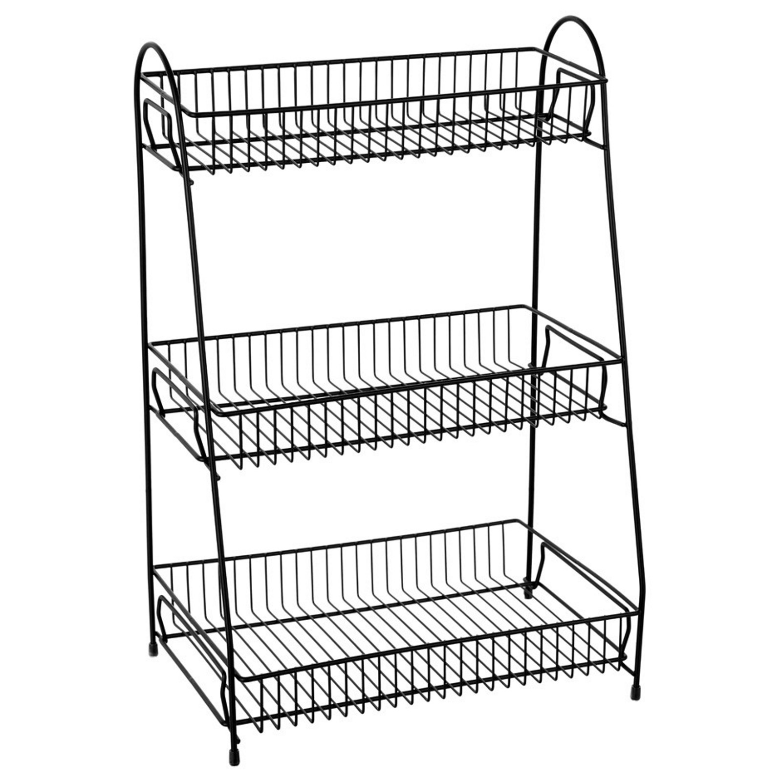 Boxsweden Black 3 Tier Metal Kitchen Rack 30cm x 20cm x 45cm