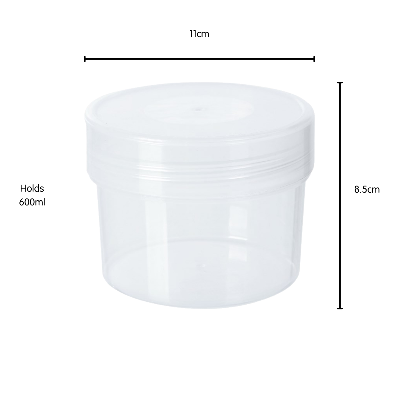Round Stackable Screw Top Plastic Food Container 600ml Storage and