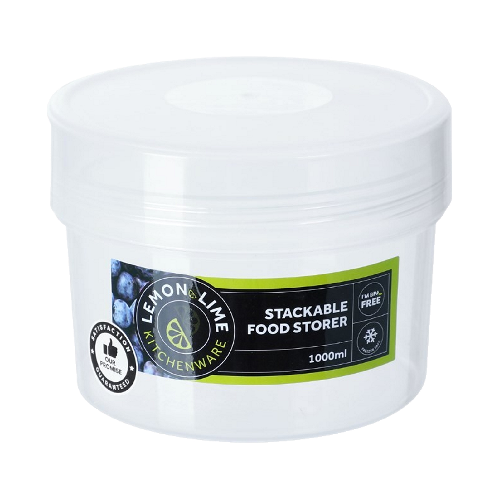Round Stackable Screw Top Plastic Food Container 1000ml