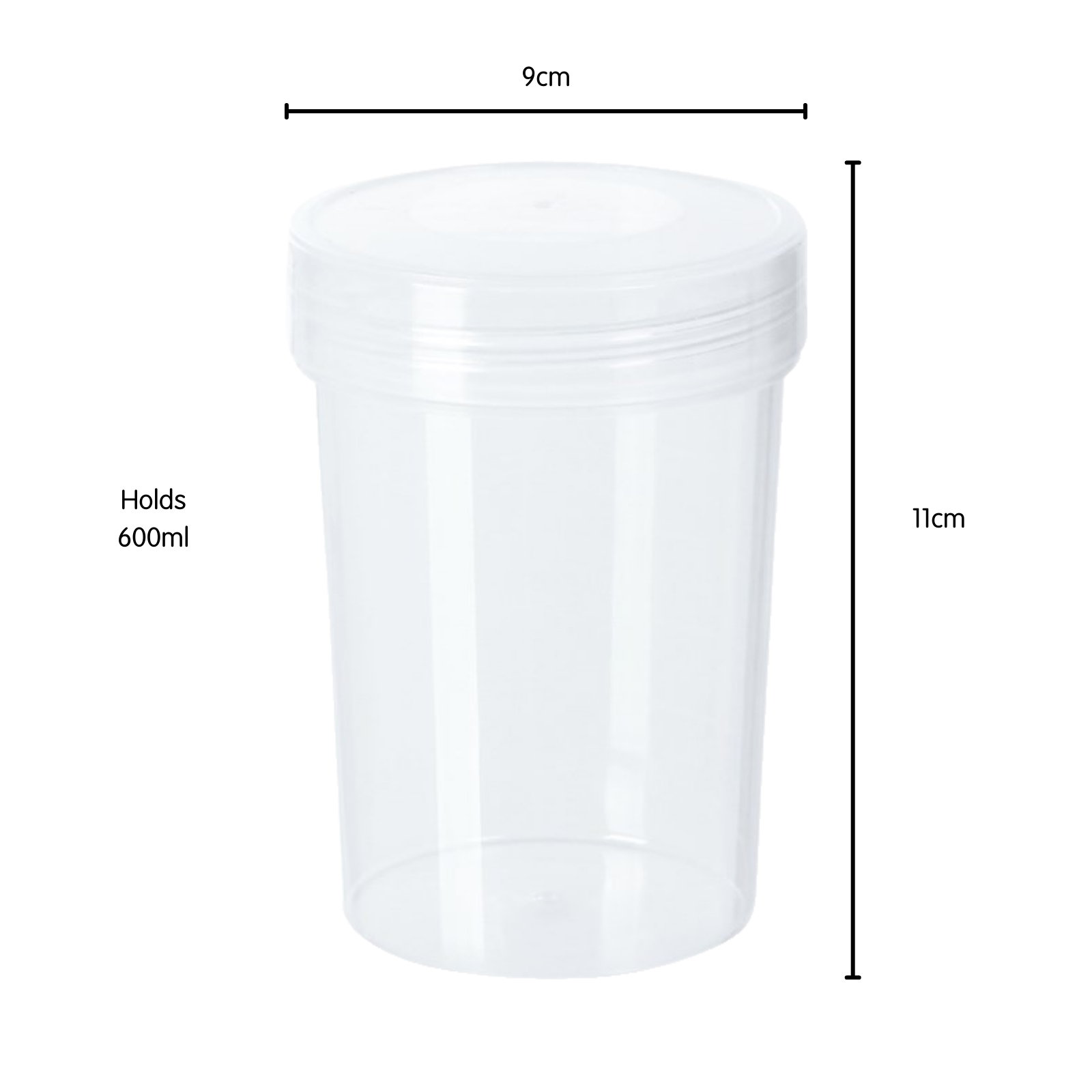 Round Stackable Screw Top Plastic Food Container 1000ml Storage and