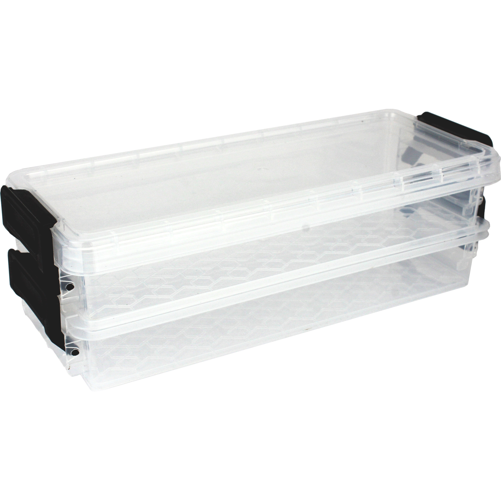Mini Plastic Stack & Lock Storage Boxes 20cm (Pack of 2)
