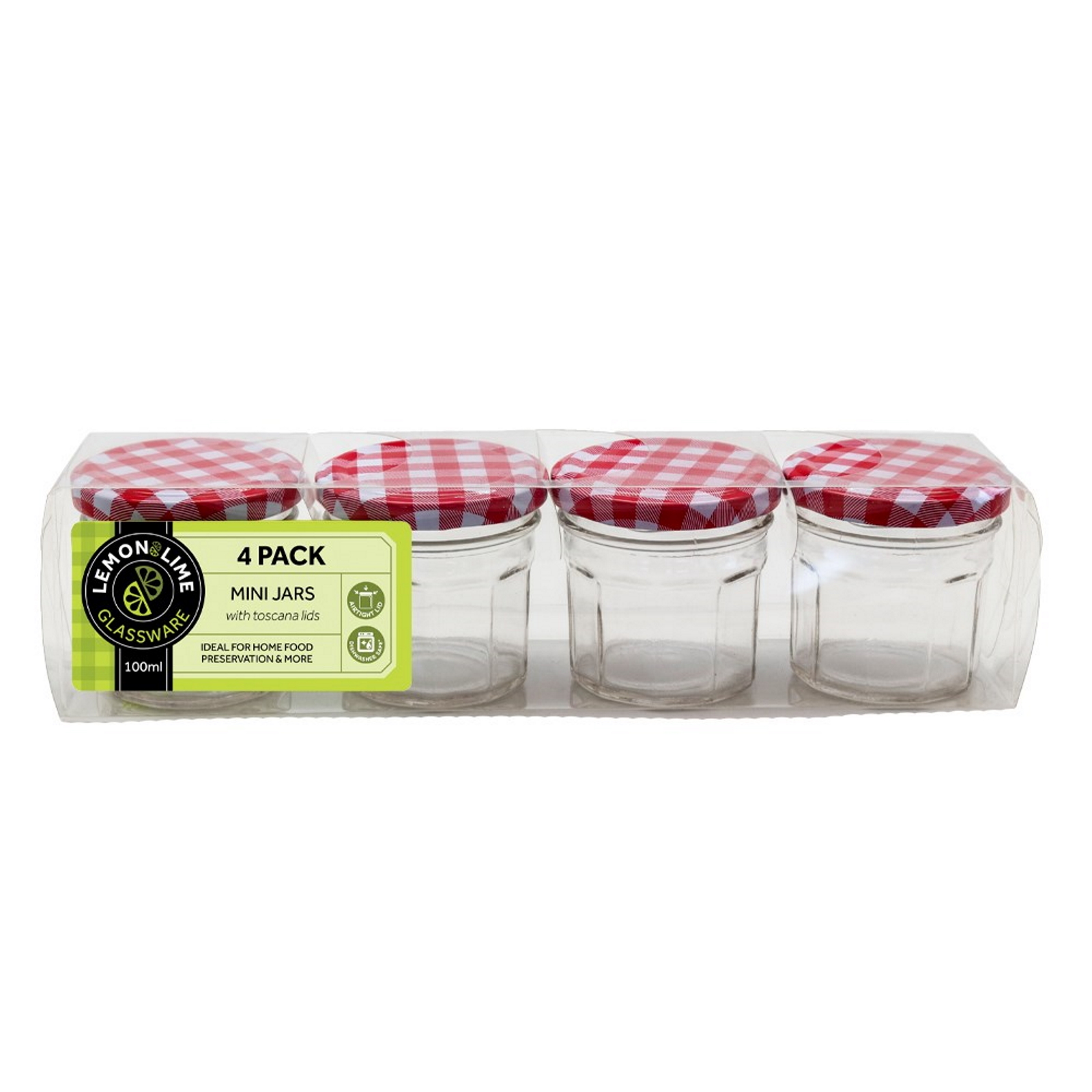 Toscana Glass Conserve Jars 100ml (Pack of 4) 