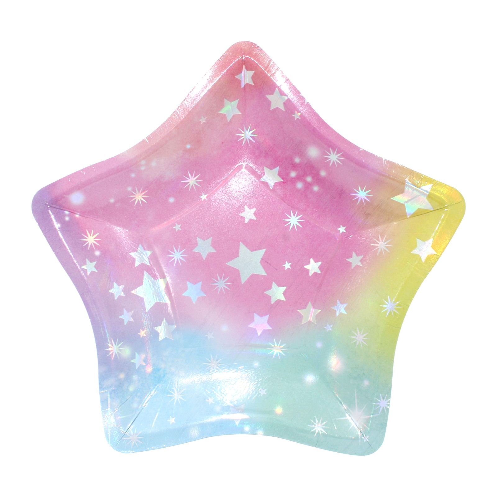 Luminous Birthday Small Star Paper Plates (Pack of 8)