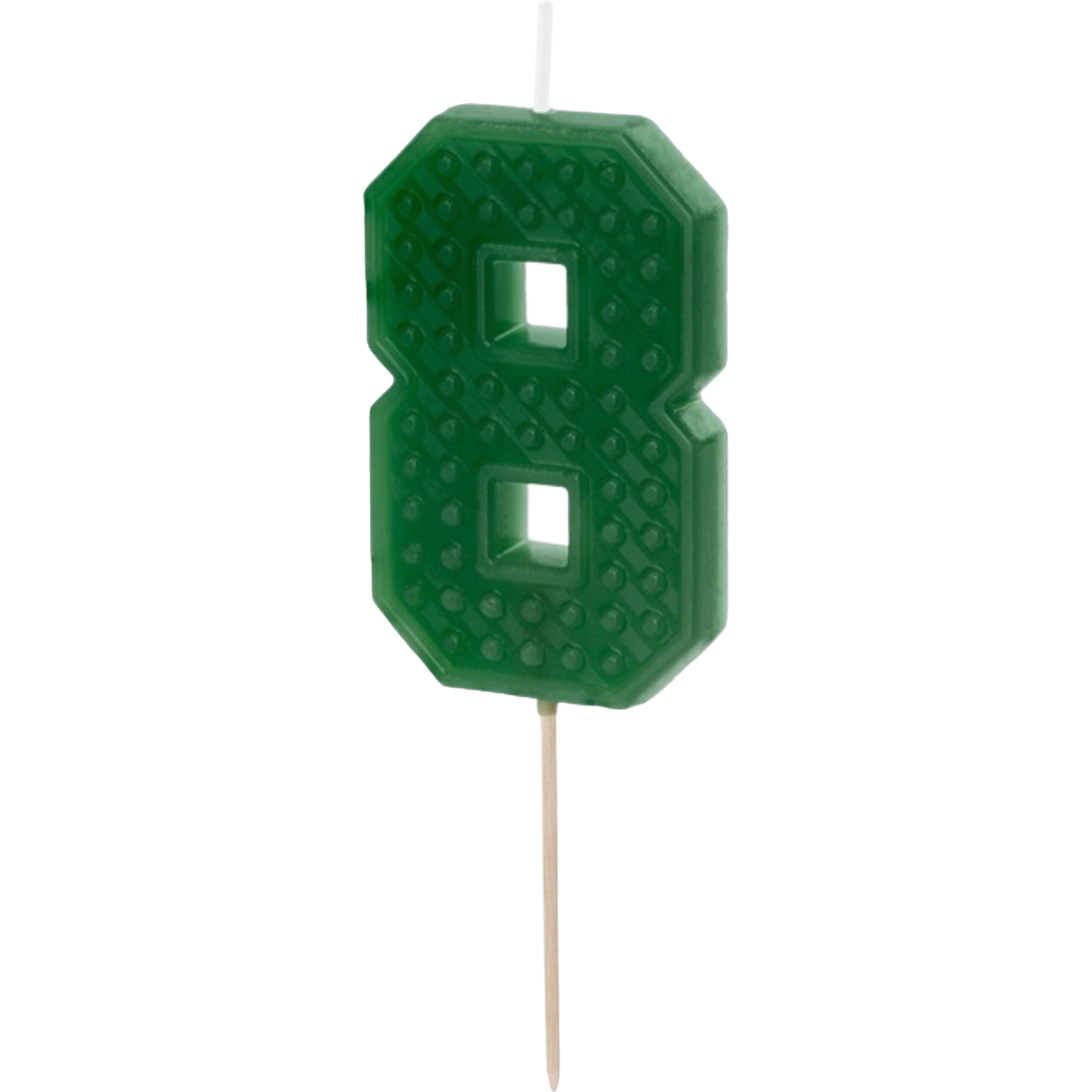 Green Number 8 Block Candle