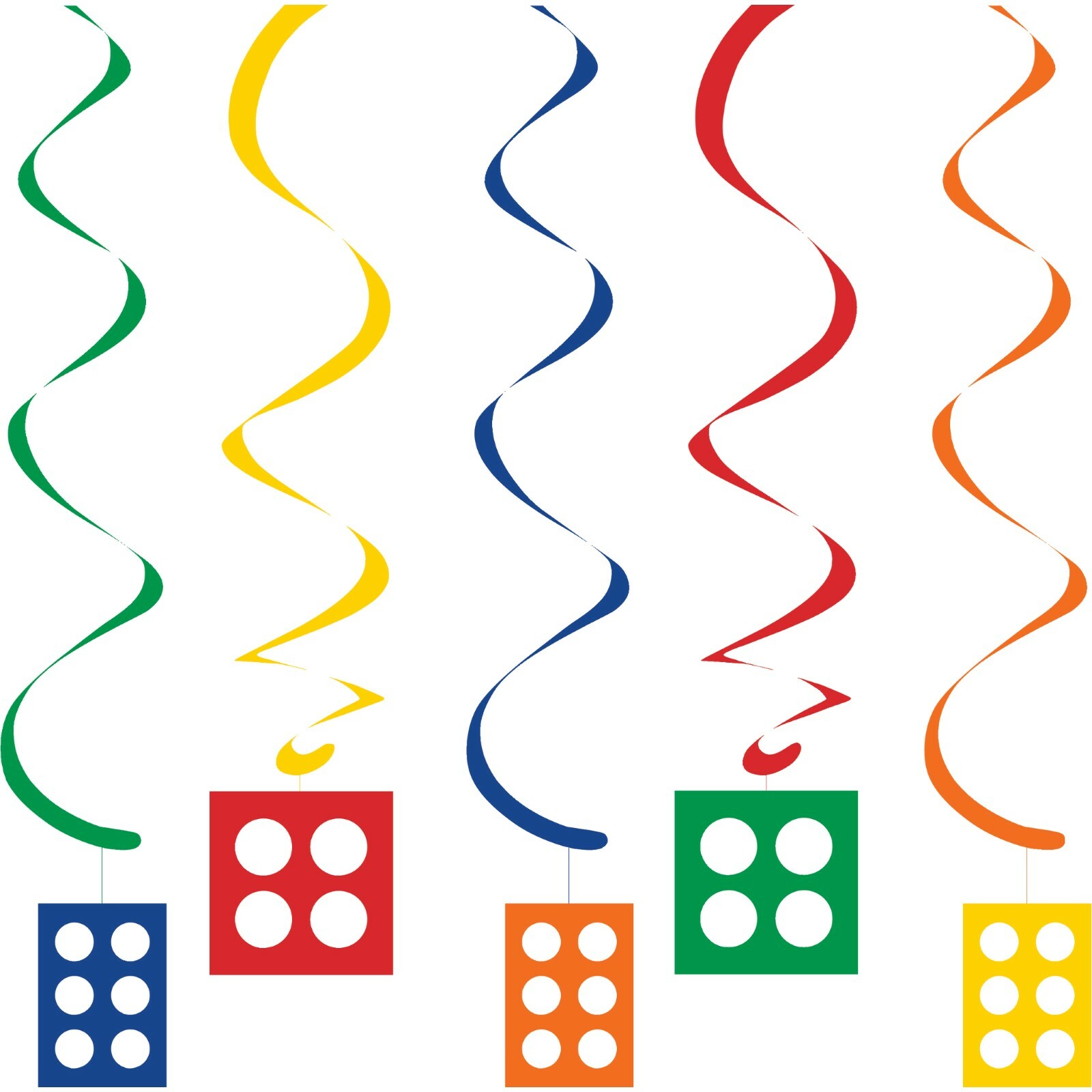 Block Party Swirl Decorations (Pack of 5)