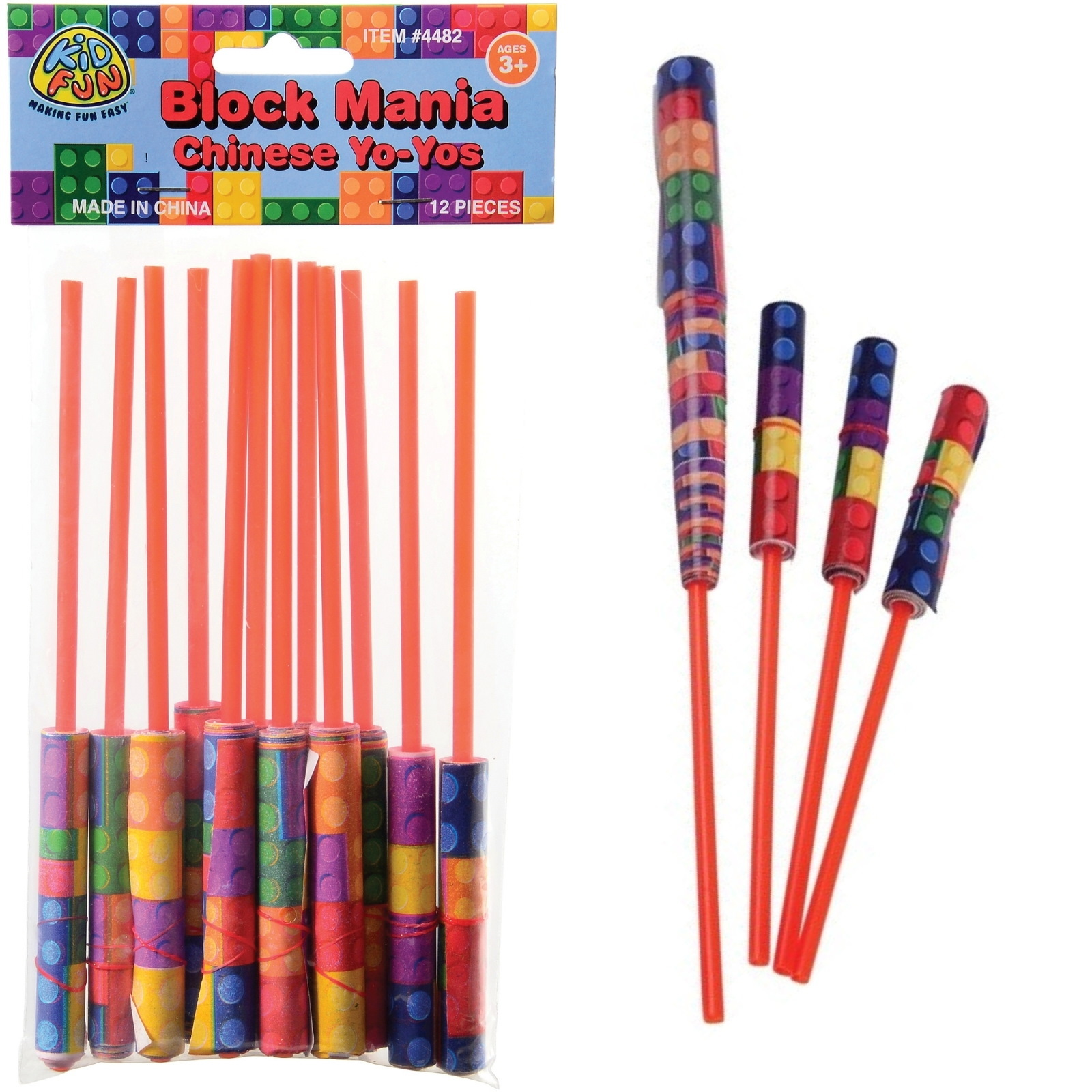Block Mania Chinese Paper Yo-Yo Toys (Pack of 12)