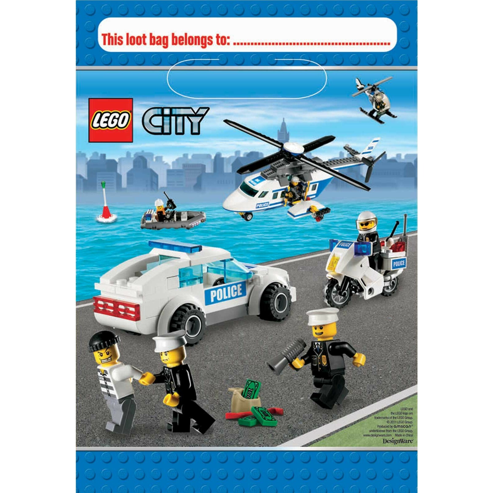 Lego City Lolly/Treat Bags (Pack of 8)
