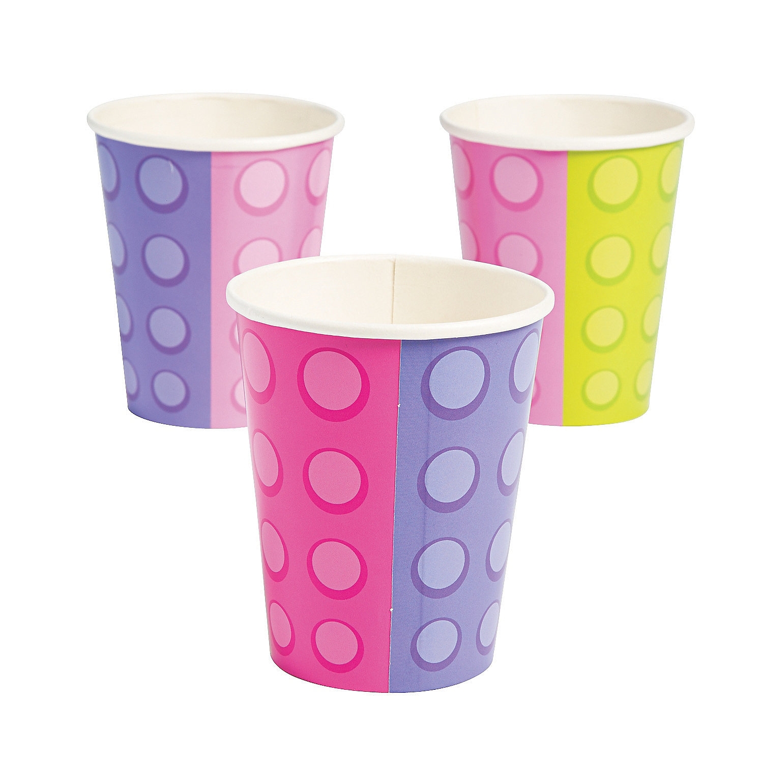 Pastel Block Party Paper Cups (Pack of 8)