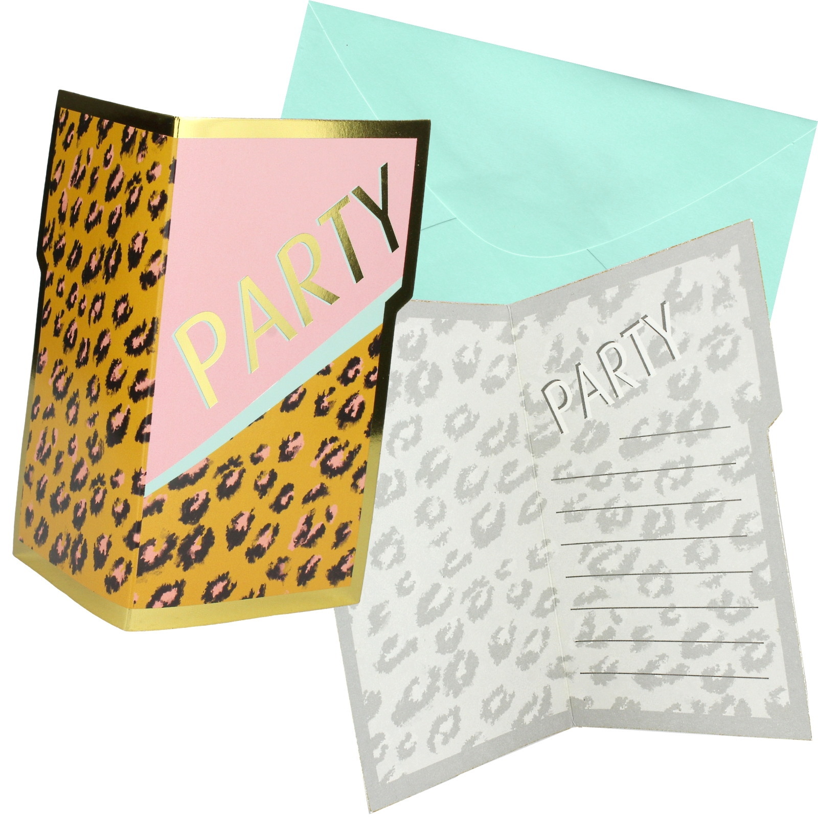 Leopard Pizazz Party Invitations (Pack of 8)