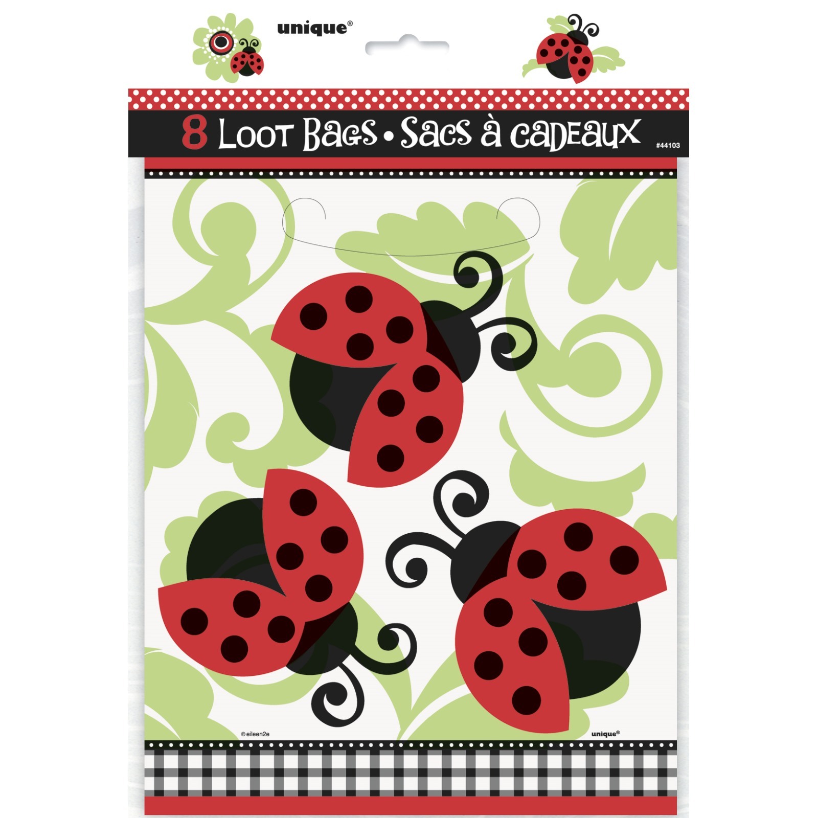 Lively Ladybugs Lolly/Treat Bags (Pack of 8)