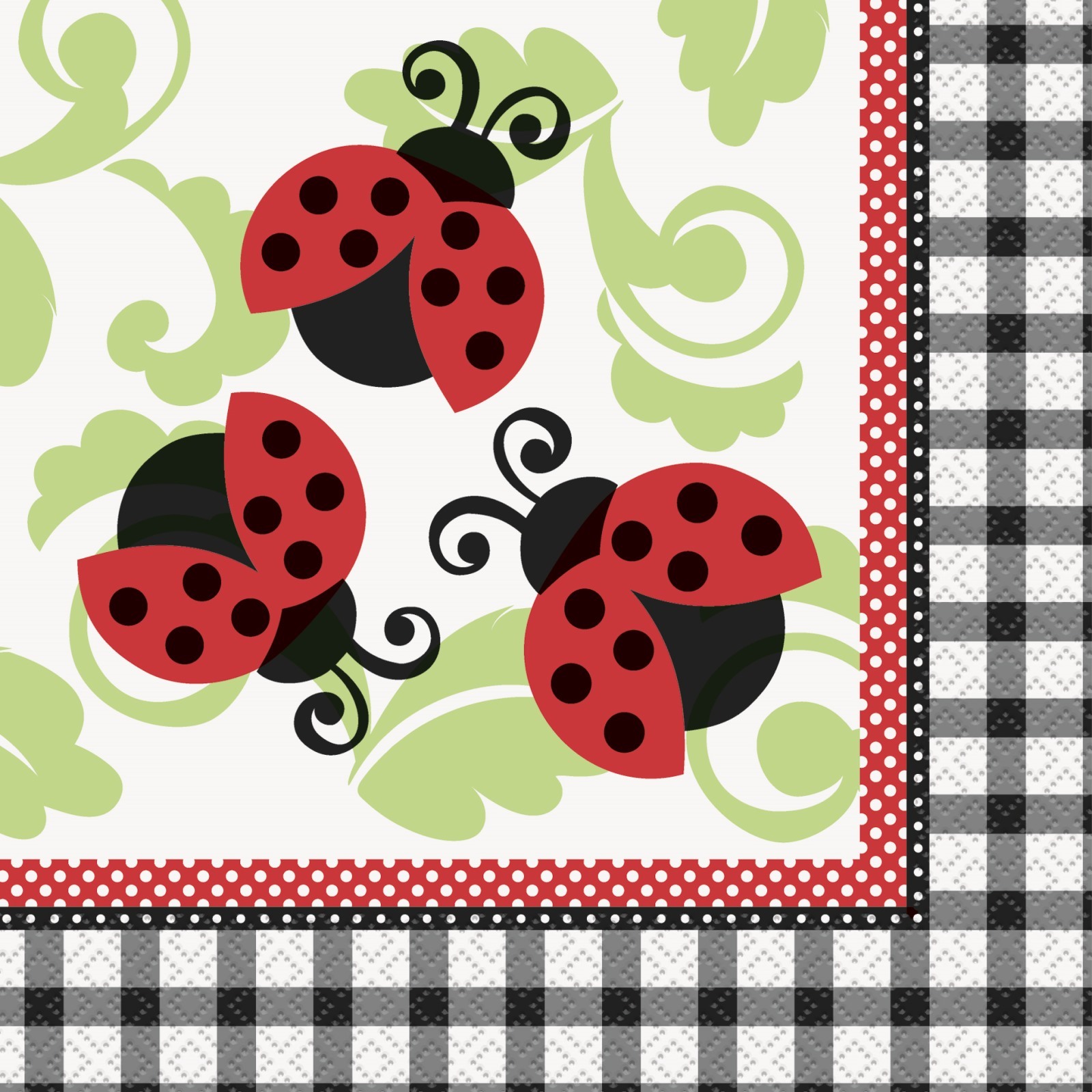 Lively Ladybugs Large Napkins / Serviettes (Pack of 16)