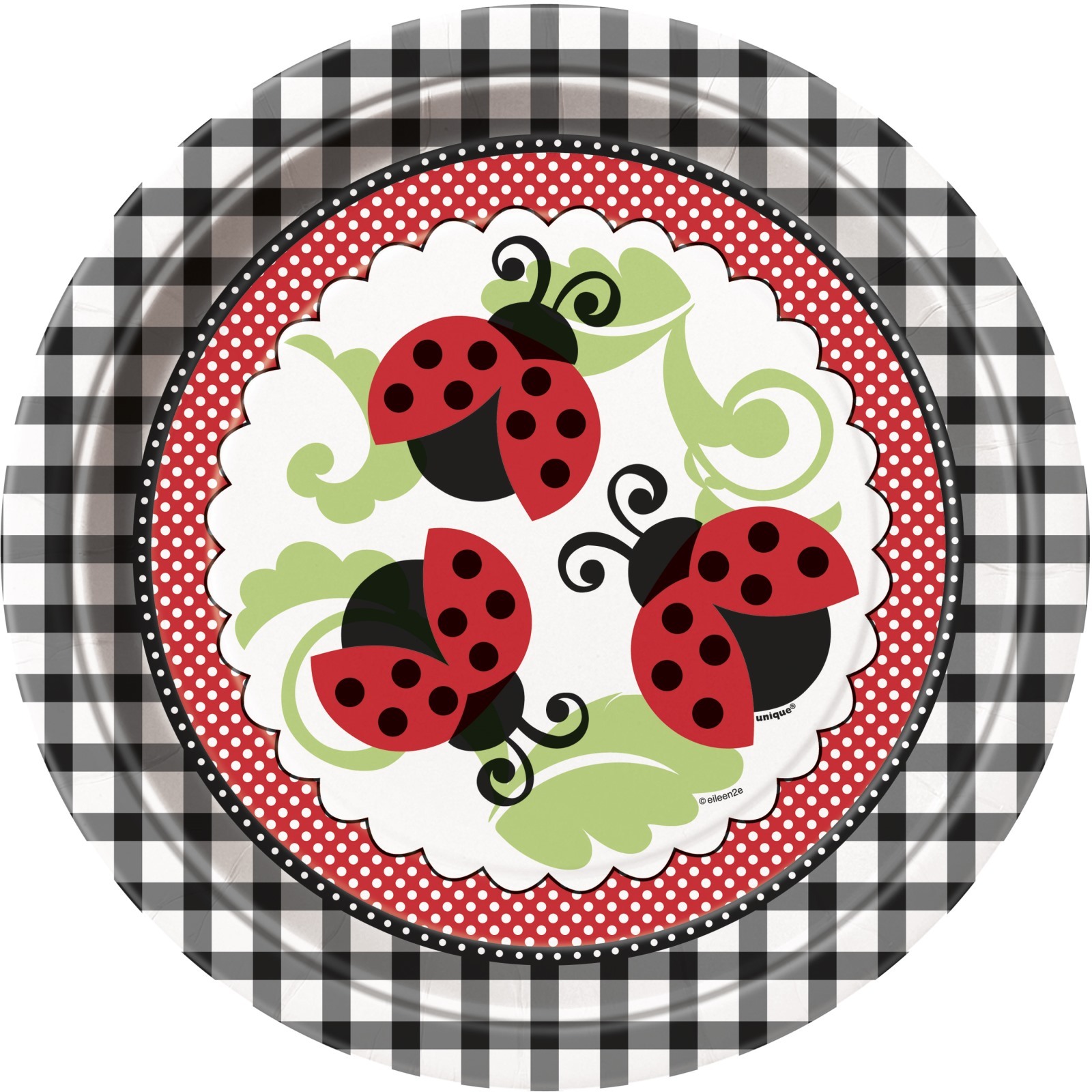 Lively Ladybugs Large Paper Plates (Pack of 8)