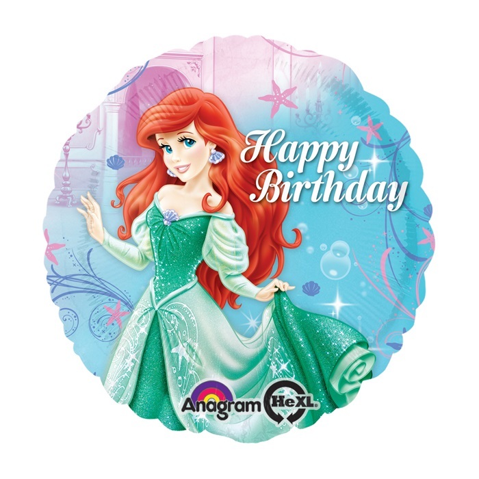 Ariel The Little Mermaid Princess Happy Birthday Helium Balloon