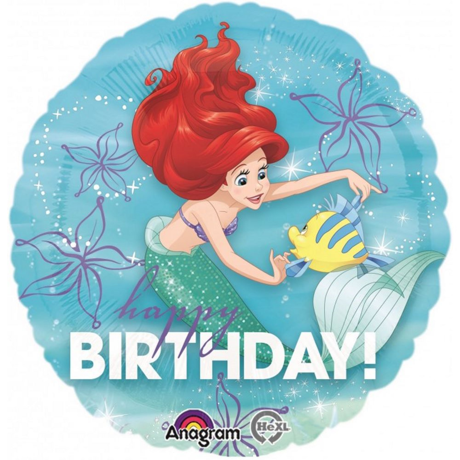 Ariel The Little Mermaid Dream Big Happy Birthday Helium Balloon