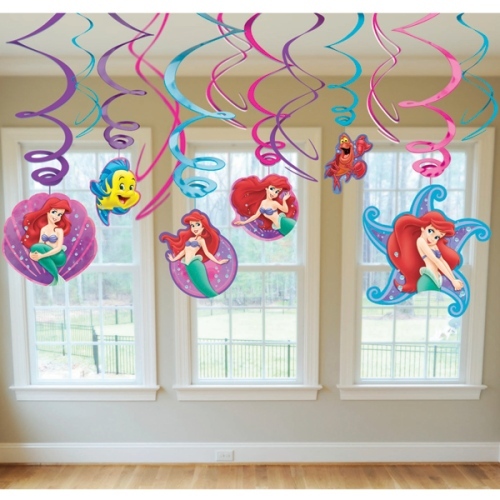 Ariel The Little Mermaid Swirl Decorations (Pack of 12)