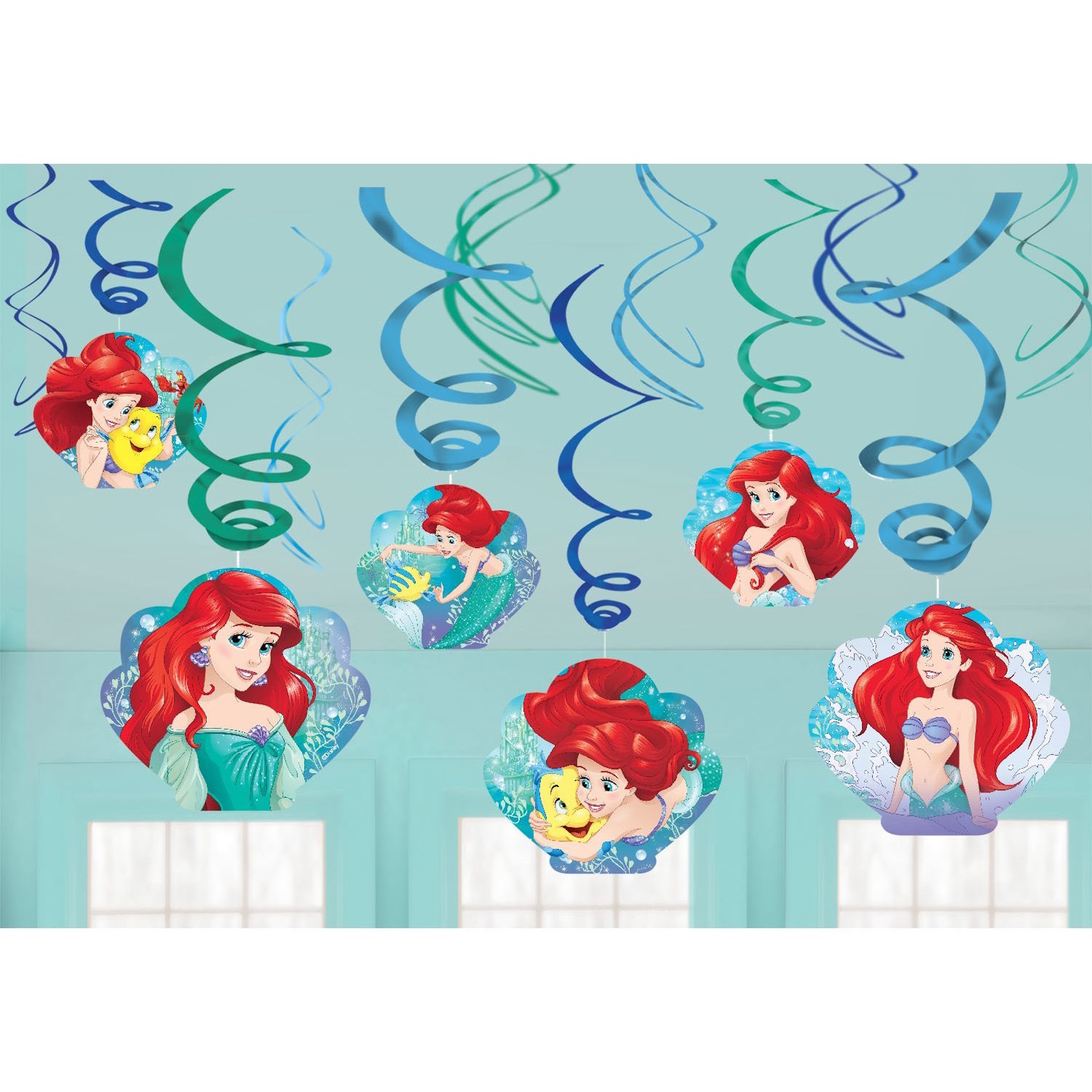 Ariel The Little Mermaid Dream Big Swirl Decorations (Pack of 12)