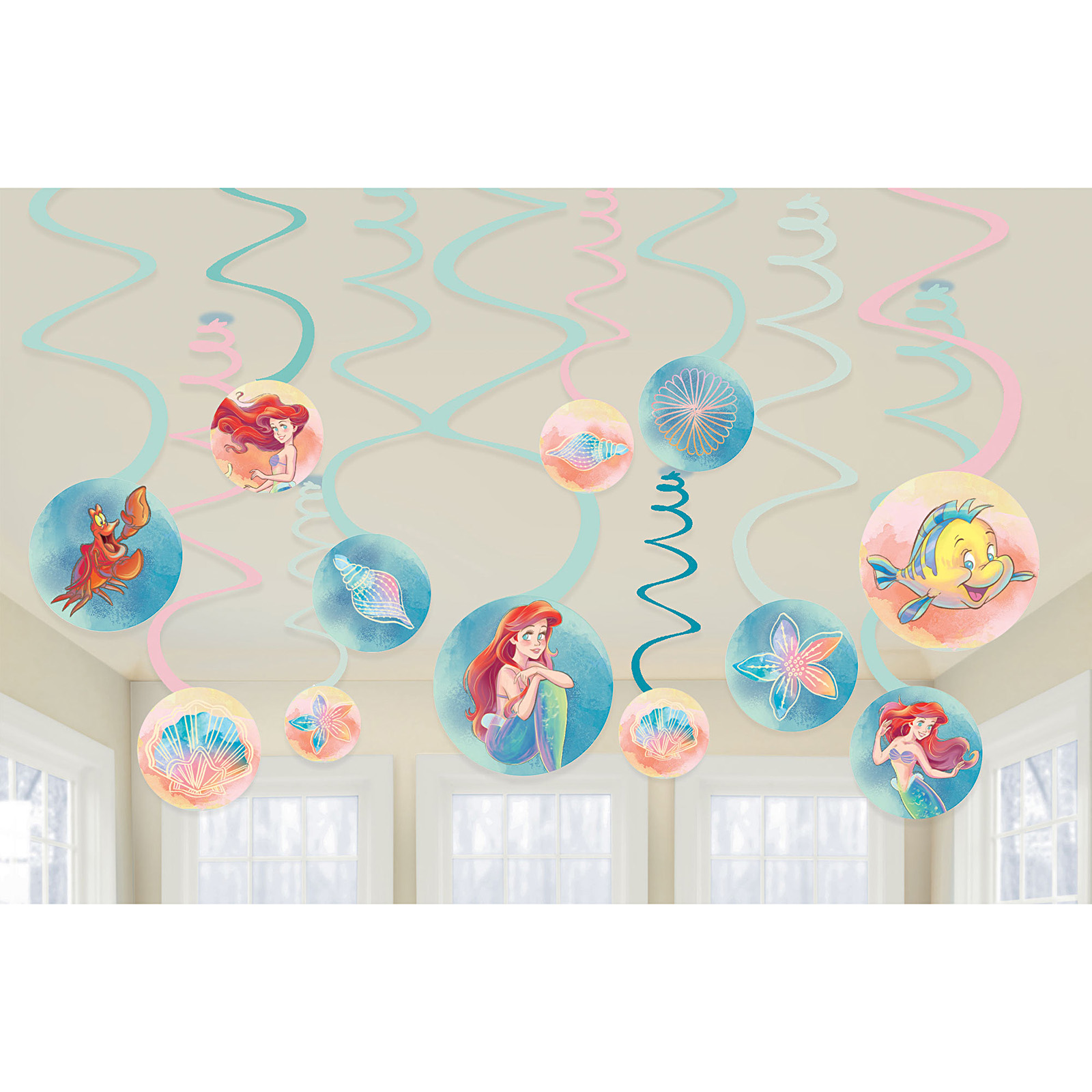 The Little Mermaid Swirl Decorations (Pack of 12)