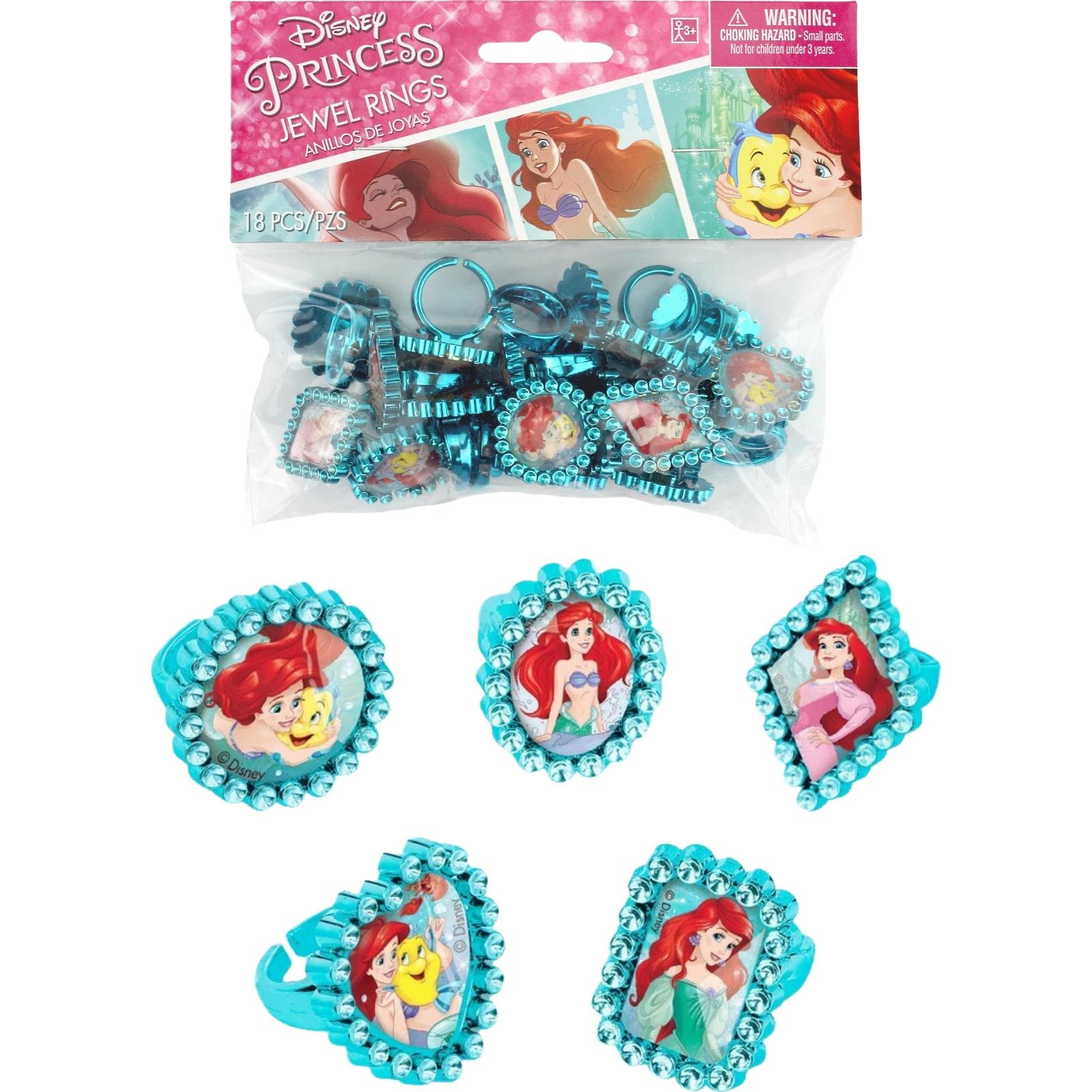 Ariel Dream Big Plastic Jewel Rings (Pack of 18)