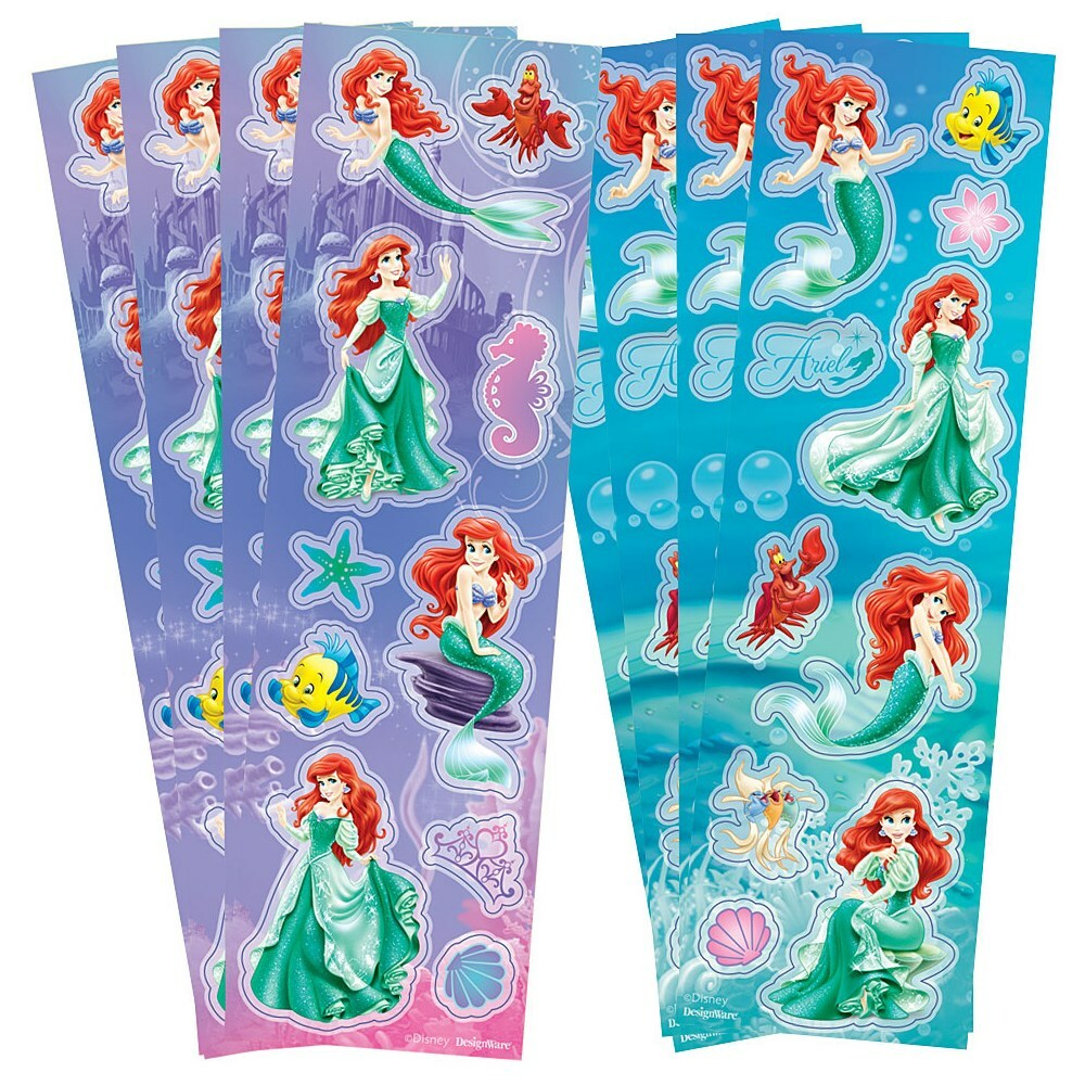 Ariel The Little Mermaid Stickers (8 Sheets)