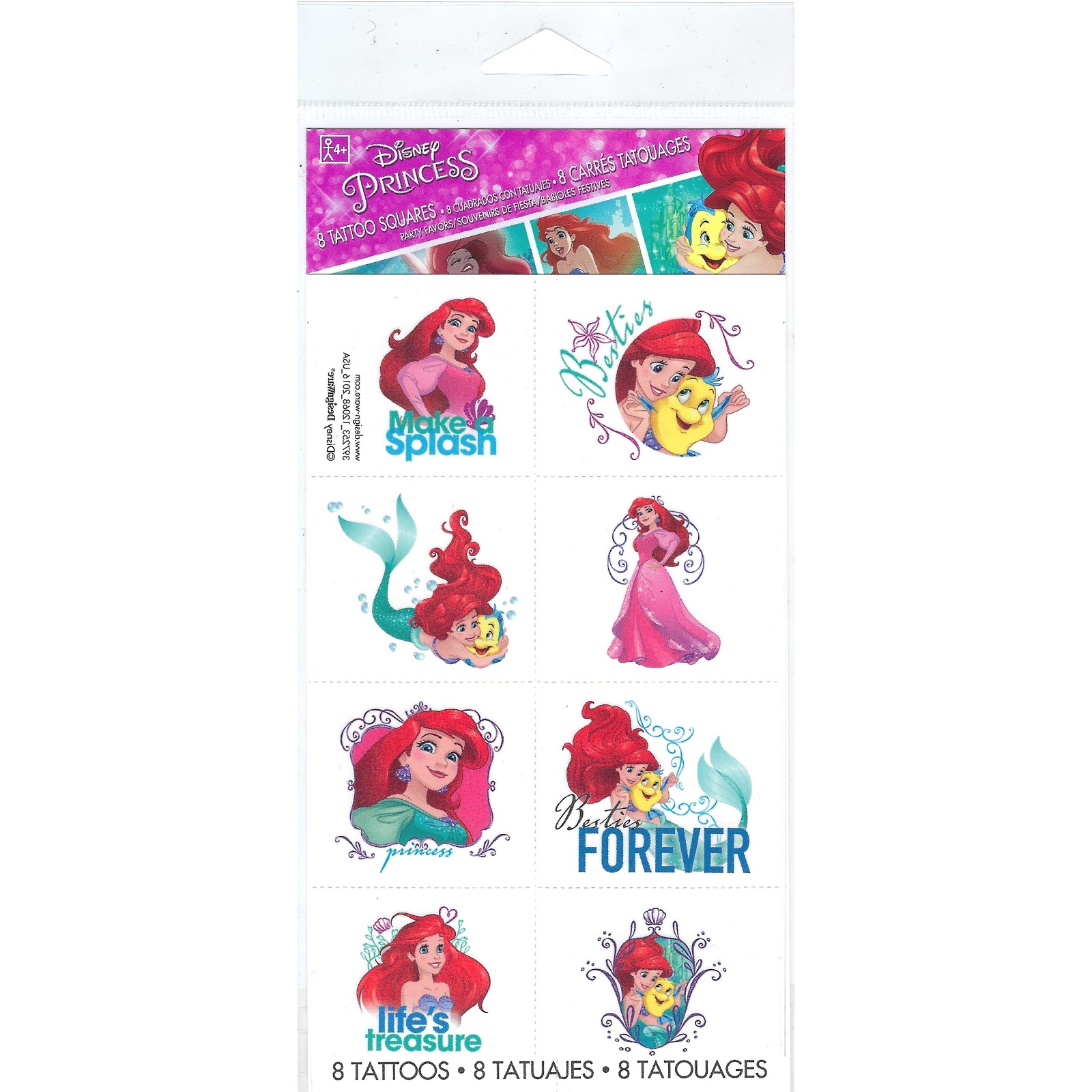 Ariel The Little Mermaid Dream Big Tattoos (1 Sheet)