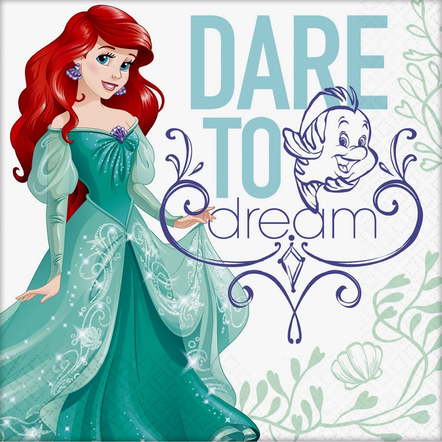 Ariel The Little Mermaid Dream Big Large Napkins / Serviettes (Pack of 16)