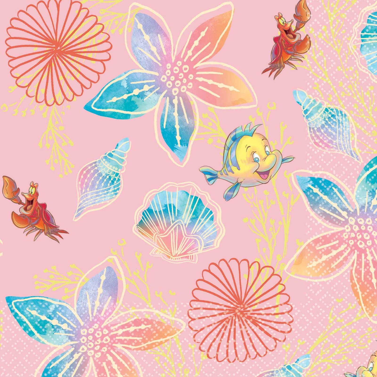 The Little Mermaid Large Napkins / Serviettes (Pack of 16) 