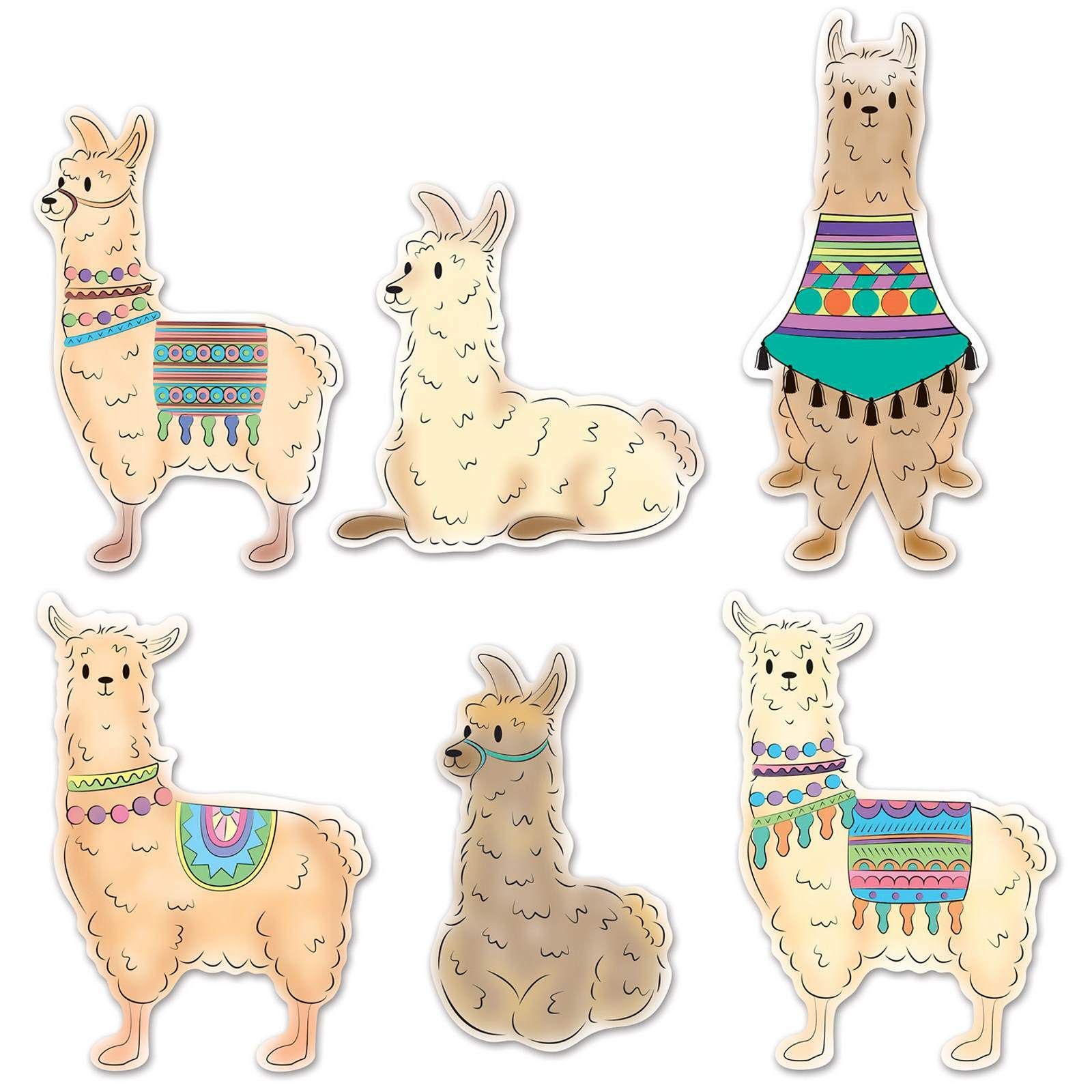 Desert Llama Cutouts (Pack of 6)