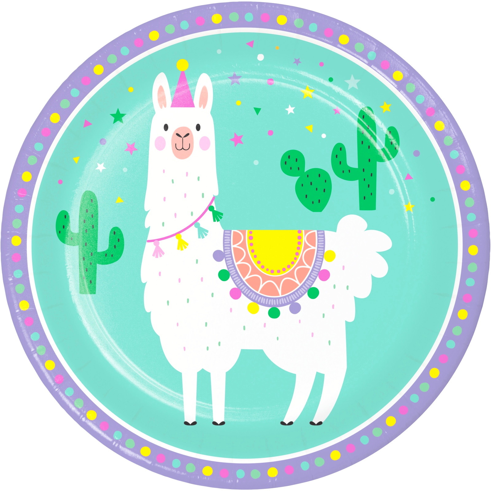  Llama Party Large Paper Plates (Pack of 8)