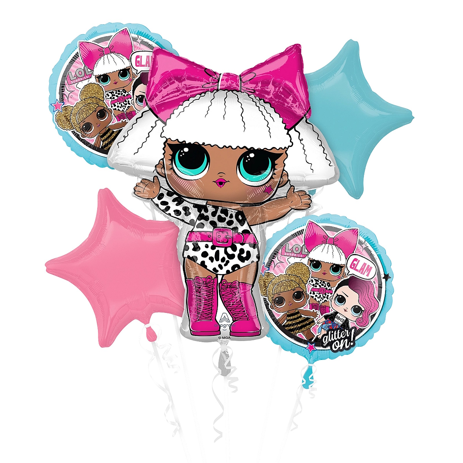 LOL Surprise Diva Glam Helium Balloon Bouquet (5 Balloons)