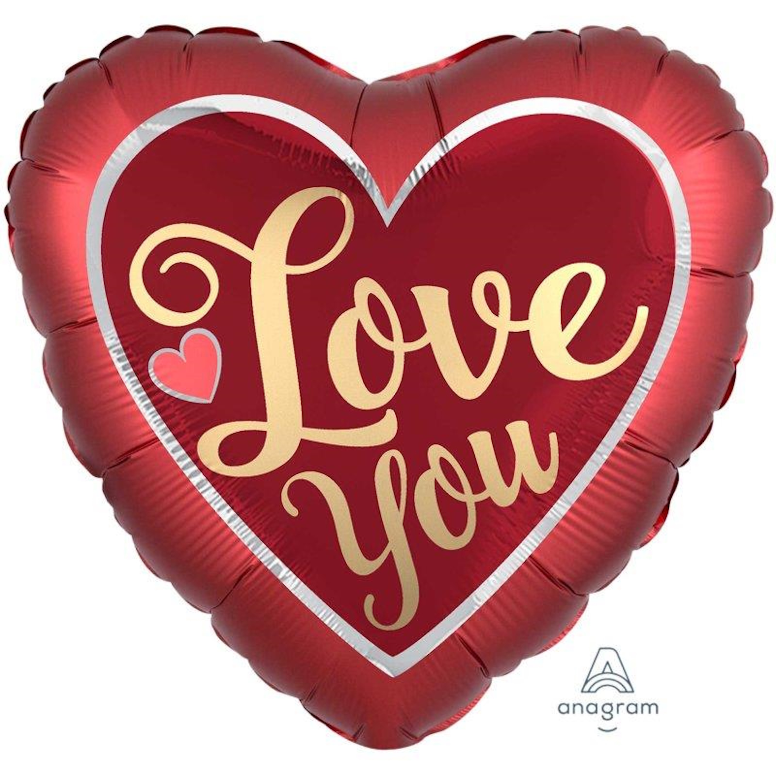 Jumbo Love You Satin Sangria Gold Foil Balloon
