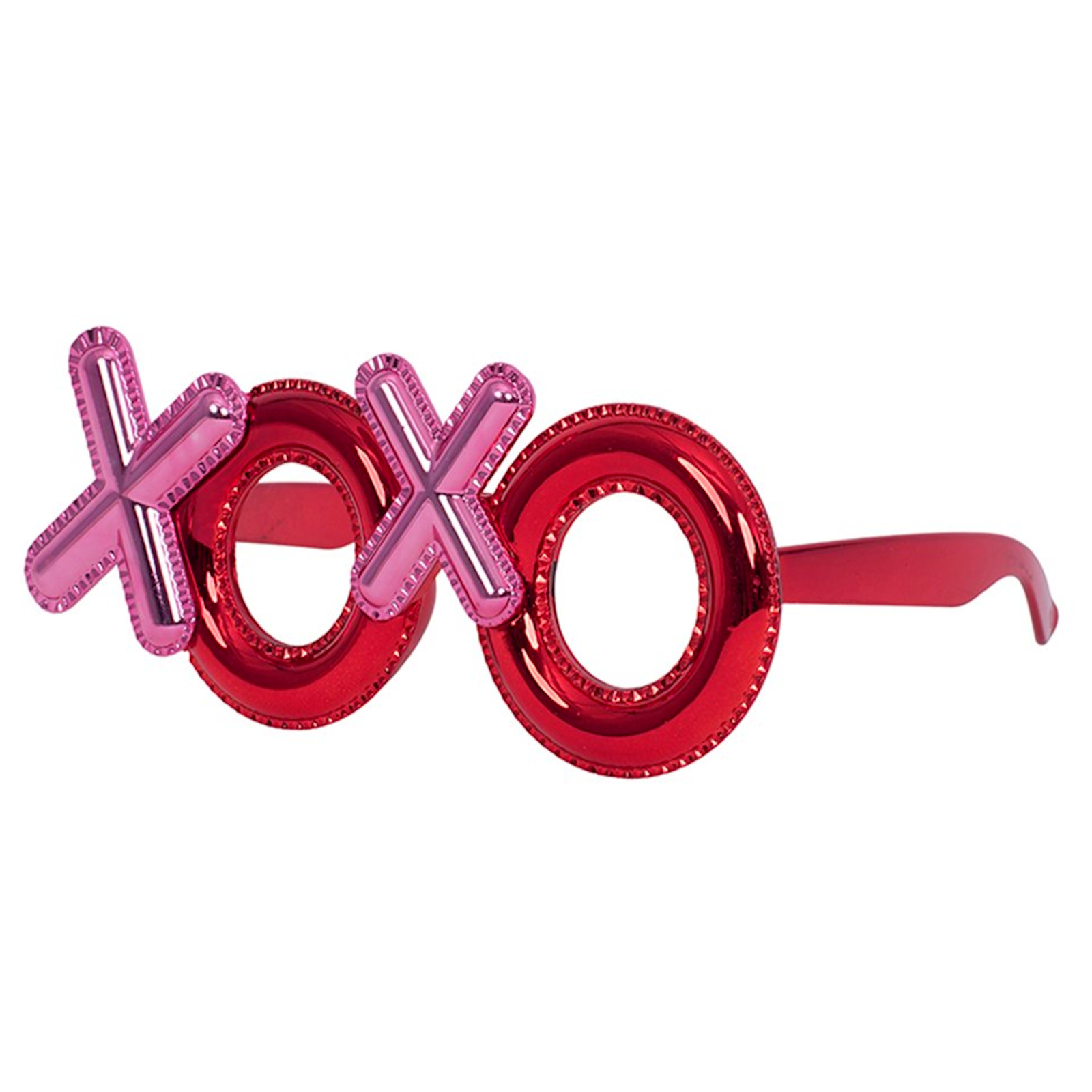 Metallic Red and Pink XOXO Party Glasses 